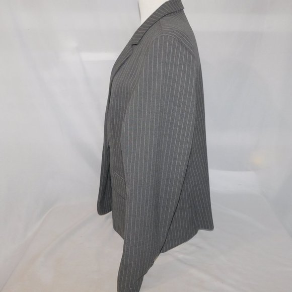 Lands End Womens 16 Gray single button Pinstripe Blazer - Picture 8 of 11